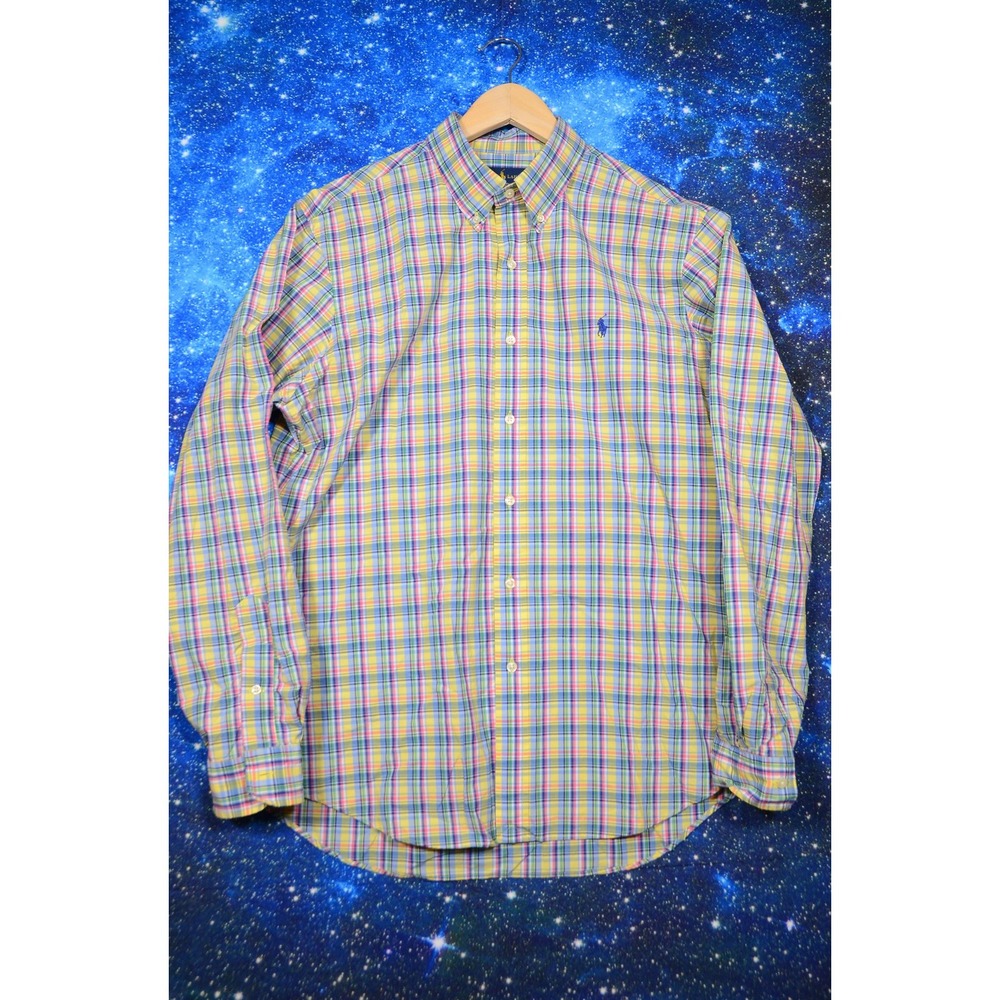 Ralph Lauren‎ Shirt Mens Large Plaid Button Down Casual Preppy Pony Embroidered
